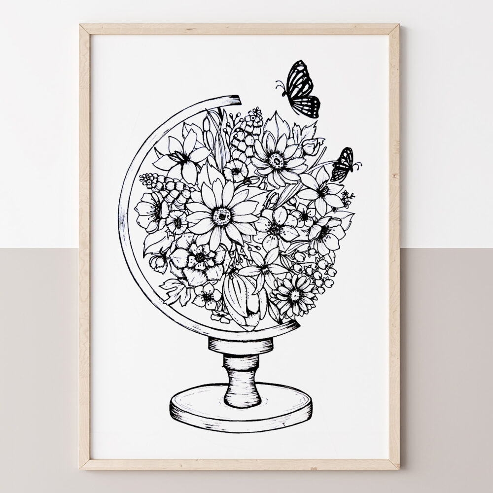 ARISTO Pigmentliner Zeichnung im Rahmen: Gina Beer