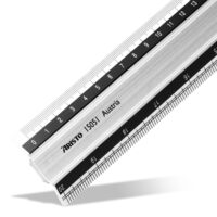 Stahl-Lineal 50 Cm, Starr – Aus Edelstahl, Mit Mm/cm Skala, Aufhängeloch, Für Schule, Büro & Basteln